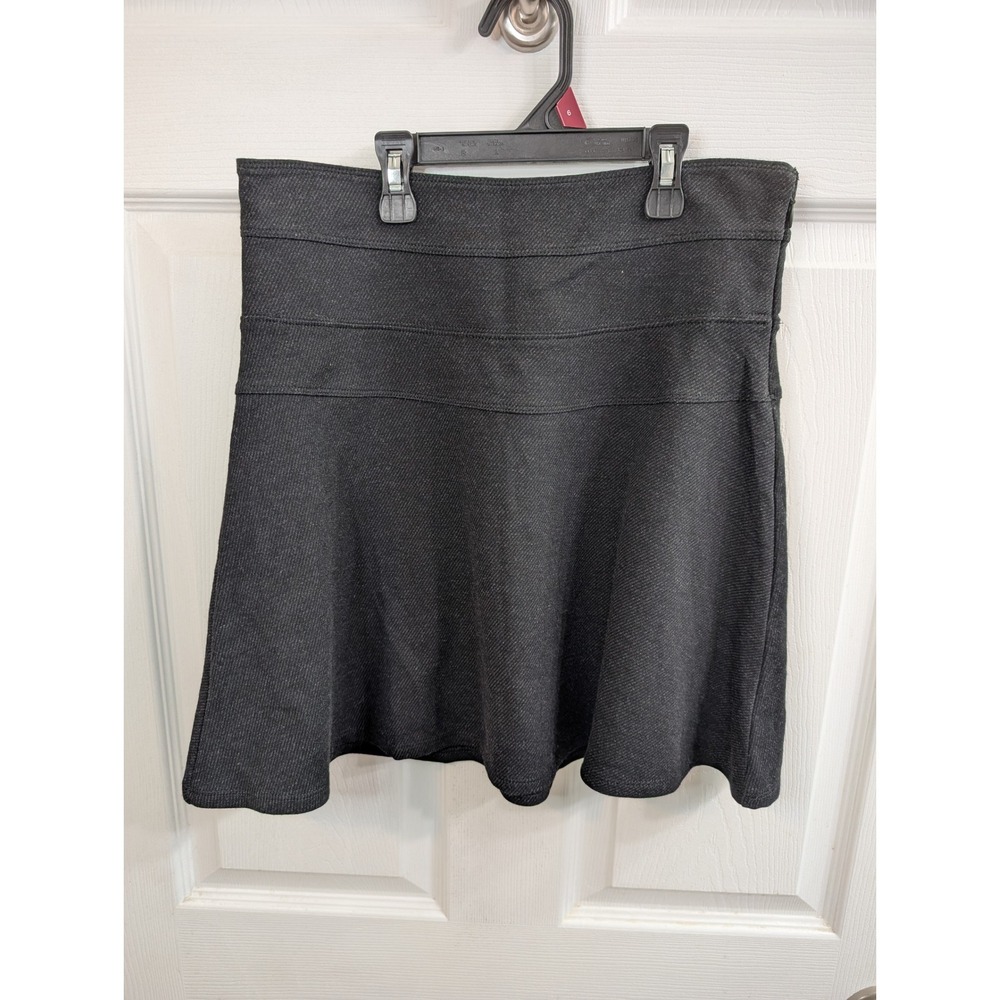 Athleta Ponte Twill Skyose A-Line Skirt Gray Tiered Stretch Zip Pocket - Size 2